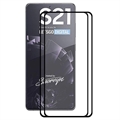 Salvaschermo in Vetro Temperato Hat Prince Full Size per Samsung Galaxy S21 5G - 2 Pz. - Bordo Nero