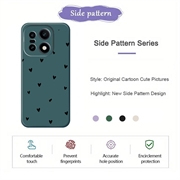 Custodia sottile in TPU con motivo a cuore per OnePlus 15 - Verde / Nera