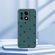 Custodia sottile in TPU con motivo a cuore per OnePlus 15 - Verde / Nera