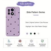 Custodia sottile in TPU con motivo a cuore per OnePlus 15 - Viola / Nera