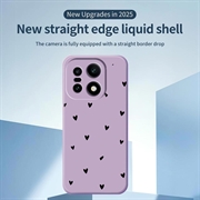 Custodia sottile in TPU con motivo a cuore per OnePlus 15 - Viola / Nera