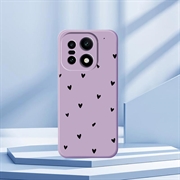 Custodia sottile in TPU con motivo a cuore per OnePlus 15 - Viola / Nera
