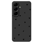 Custodia sottile in TPU con motivo a cuore per Samsung Galaxy A37 - Nera