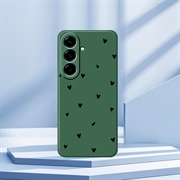 Custodia sottile in TPU con motivo a cuore per Samsung Galaxy A37 - Verde / Nera