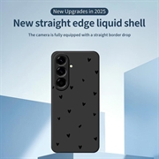 Custodia sottile in TPU con motivo a cuore per Samsung Galaxy A57 - Nera