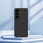Custodia sottile in TPU con motivo a cuore per Samsung Galaxy A57 - Nera