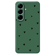 Custodia sottile in TPU con motivo a cuore per Samsung Galaxy A57 - Verde / Nero