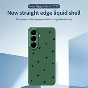 Custodia sottile in TPU con motivo a cuore per Samsung Galaxy A57 - Verde / Nero