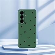 Custodia sottile in TPU con motivo a cuore per Samsung Galaxy A57 - Verde / Nero