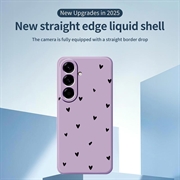 Custodia sottile in TPU con motivo a cuore per Samsung Galaxy A57 - Viola / Nera