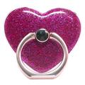Cavalletto con anello glitterato a forma di cuore per supporto per telefono con fibbia in metallo per smartphone - rosa