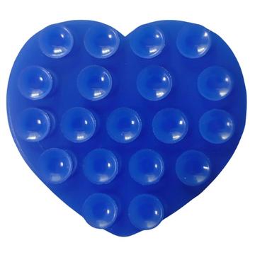Porta telefono a forma di cuore con ventosa in silicone adesivo - Blu scuro