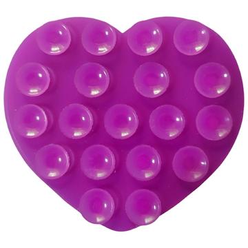 Supporto per telefono a ventosa in silicone adesivo a forma di cuore - Viola