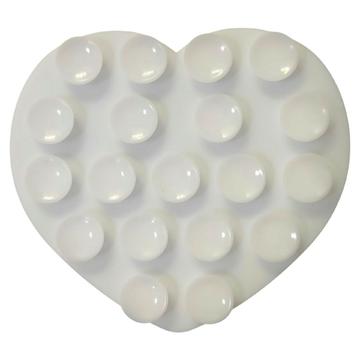 Supporto per telefono a forma di cuore con ventosa in silicone adesivo - Bianco