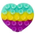 Supporto a ventosa in silicone a forma di cuore su entrambi i lati per smartphone - colorato