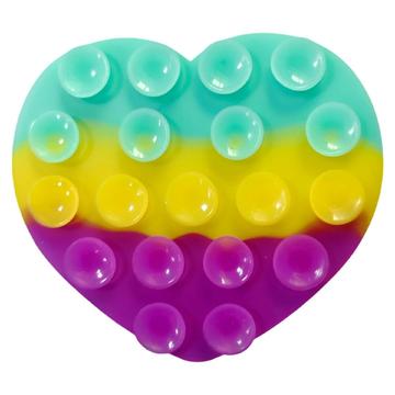 Supporto a ventosa in silicone a forma di cuore su entrambi i lati per smartphone - colorato