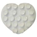 Supporto a ventosa in silicone bifacciale a forma di cuore per smartphone - Bianco