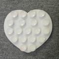 Supporto a ventosa in silicone bifacciale a forma di cuore per smartphone - Bianco