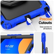 Custodia Heavy Duty 360 con Cinturino da Polso per Lenovo Tab M11/Idea Tab - Blu Scuro