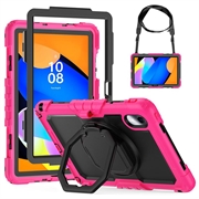 Custodia Heavy Duty 360 con Cinturino da Polso per Lenovo Tab M11/Idea Tab - Rosa Neon