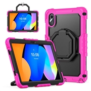 Custodia Heavy Duty 360 con Cinturino da Polso per Lenovo Tab M11/Idea Tab - Rosa Neon