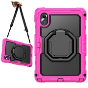 Custodia Heavy Duty 360 con Cinturino da Polso per Lenovo Tab M11/Idea Tab - Rosa Neon