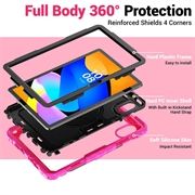 Custodia Heavy Duty 360 con Cinturino da Polso per Lenovo Tab M11/Idea Tab - Rosa Neon