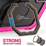 Custodia Heavy Duty 360 con Cinturino da Polso per Lenovo Tab M11/Idea Tab - Rosa Neon