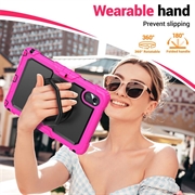 Custodia Heavy Duty 360 con Cinturino da Polso per Lenovo Tab M11/Idea Tab - Rosa Neon