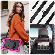 Custodia Heavy Duty 360 con Cinturino da Polso per Lenovo Tab M11/Idea Tab - Rosa Neon