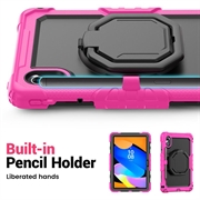 Custodia Heavy Duty 360 con Cinturino da Polso per Lenovo Tab M11/Idea Tab - Rosa Neon
