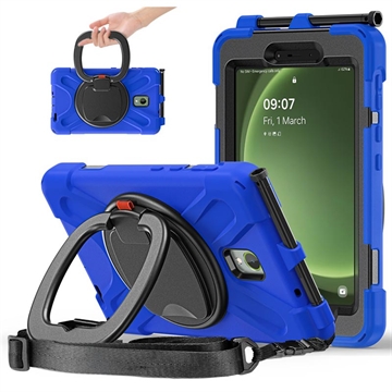 Custodia con Cinturino da Polso Heavy Duty 360 per Samsung Galaxy Tab Active5 - Blu / Nero