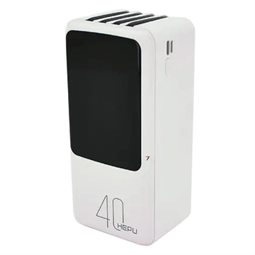 Hepu XL HP210 40000mAh Power Bank con cavi USB-C/Lightning/USB-A/MicroUSB - Bianco