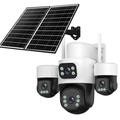 Telecamera di sicurezza solare Hi2-Solar 4G a 4 obiettivi - Bianca