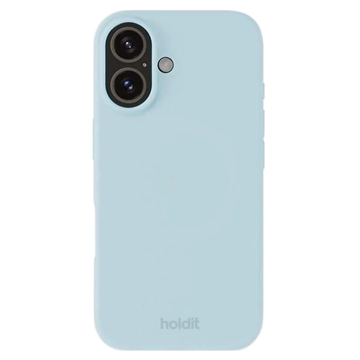 Custodia in silicone Holdit per iPhone 16 - Blu minerale