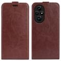 Custodia Flip Verticale con Slot per Schede per Honor 200 Pro - Marrone