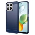 Custodia in TPU Spazzolato per Honor 200 Smart/X7c - Fibra di Carbonio - Blu