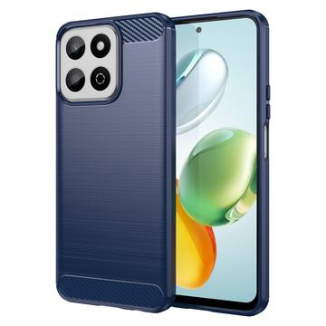 Custodia in TPU Spazzolato per Honor 200 Smart/X7c - Fibra di Carbonio - Blu