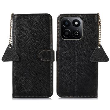 Custodia a Portafoglio in Pelle con RFID per Honor 200 Smart/X7c - Nera