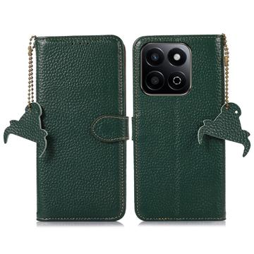 Custodia a Portafoglio in Pelle con RFID per Honor 200 Smart/X7c - Verde