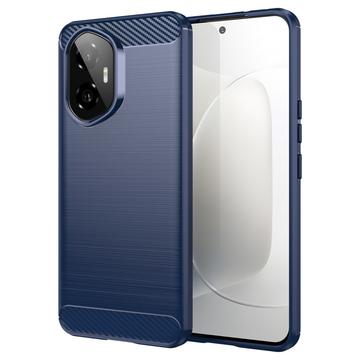 Custodia in TPU Spazzolato per Honor 300 - Fibra di Carbonio - Blu