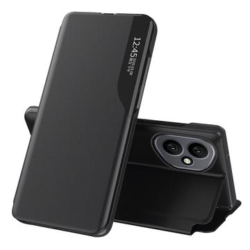 Custodia Flip Smart Clear View per Honor 400 - Nera