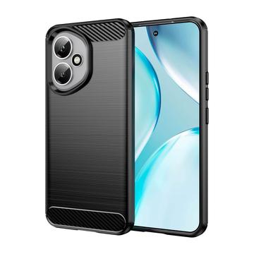 Custodia in TPU spazzolato per Honor 400 - Fibra di Carbonio - Nera