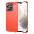 Custodia in TPU spazzolato per Honor 400 Lite/X70i - Fibra di Carbonio - Rossa