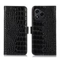 Custodia in Pelle a Portafoglio Serie Crocodile con RFID per Honor 400 Lite - Nera