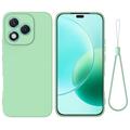 Custodia in silicone liquido con cinghia a mano per Honor 400 Lite - Verde