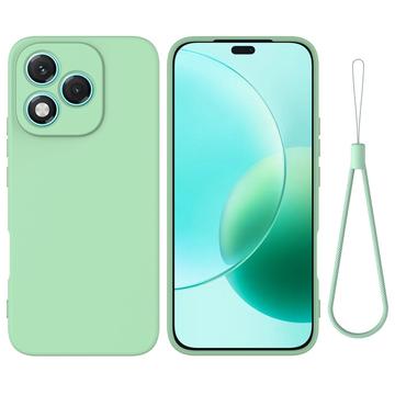 Custodia in silicone liquido con cinghia a mano per Honor 400 Lite - Verde
