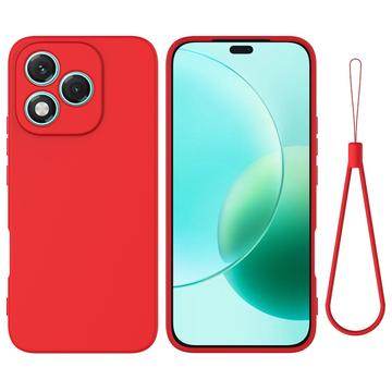 Custodia in silicone liquido con cinghia a mano per Honor 400 Lite