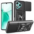 Custodia ibrida con anello rotante e protezione per fotocamera per Honor 400 Lite - Nera