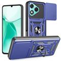 Custodia ibrida con anello rotante e protezione per fotocamera per Honor 400 Lite - Blu